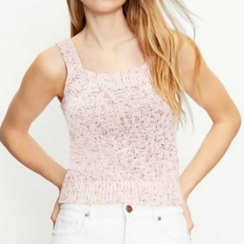 LOFT Pink Cropped Sweater Tank